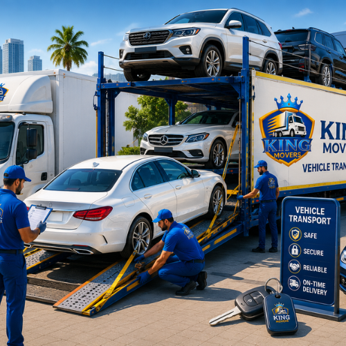 Car and bike transport in closed container by King Movers