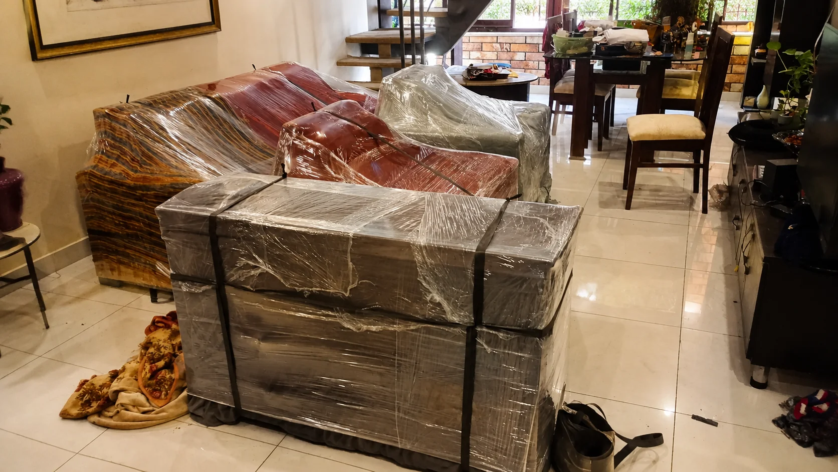 Professional house shifting services in Nazimabad, Karachi, with packed furniture